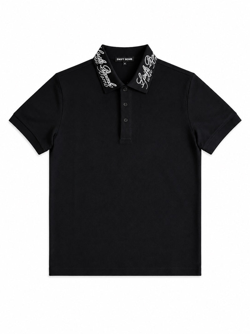 Swift Bomb Script Polo BLACK